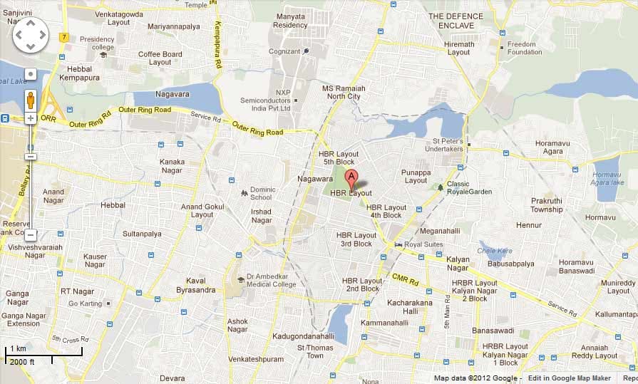 40x60 BDA Site for Sale in HBR Layout,3rd Block, Near BDA Complex